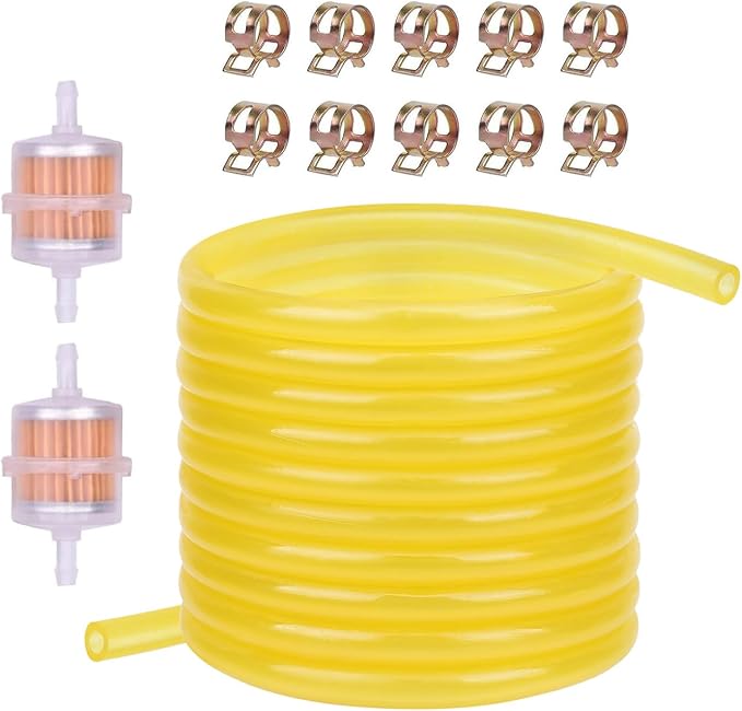 3/16 ID Fuel Line Hose 10FT + 2pcs Fuel Filter+10pcs Clamp by YS-TMPOWERSPORTS