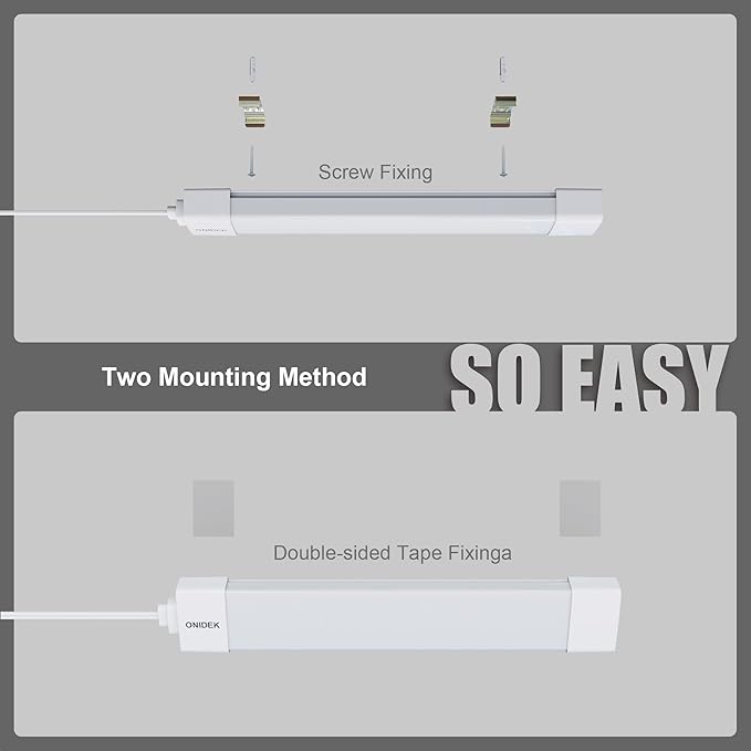 ONIDEK Under Cabinet Lights with Plug. 3000K-6500K Dimming and Color. with Wireless Control Panel and Remote Control.15W 1500LM for Garage, Kitchen, Bathroom, Closet, Office (16 inch-2pcs)