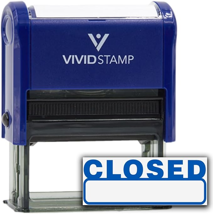 Basic Closed Self Inking Rubber Stamp (Blue Ink) - X-Large
