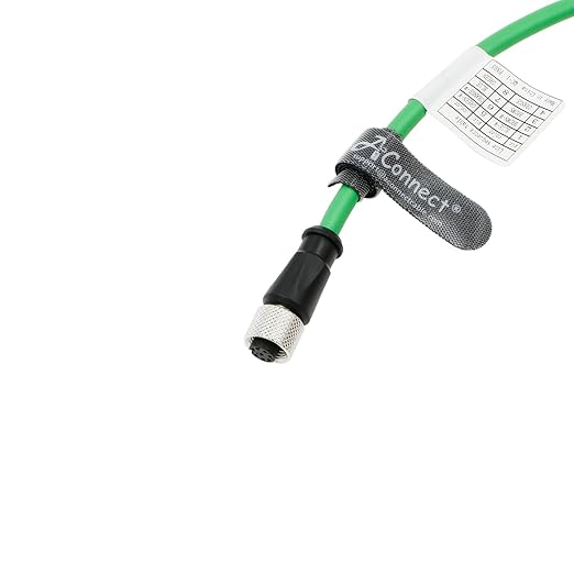 AConnect M12 A Code 8 Pin Female to Flying Leads Cable Industrial Aviation Sensor Waterproof Electrical Shielded Cable for Industrial Cameras Automation Device Network Fieldbus Module 20M