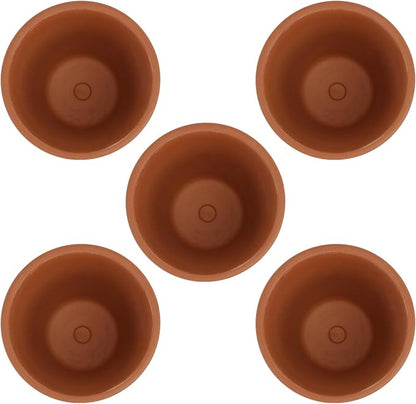 Red Clay Baked Clay Succulent Flower Pots by WRITWAA