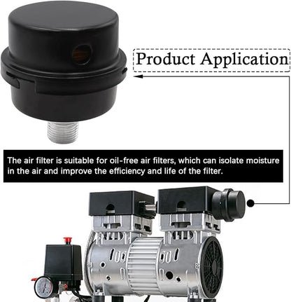 2 pcs 1/4" Thread Air Compressor Silencer, Air Compressor Intake Filter Sound - Image 5