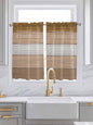 Retro Farm Wood Board Window Valance Curtains, 2 Panel by IDOWMAT
