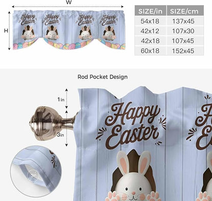 Blue Easter Tie Up Valance Curtains - Image 6