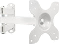 WALI TV Wall Mount Articulating LCD Monitor Full Motion 15 inch Extension Arm Tilt Swivel for Most 13 to 32 inch LED TV Flat Panel Screen with Mounting Holes up to 100x100mm (1330LM-W), White