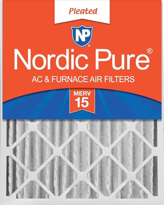 Nordic Pure 16x25x4 Pleated MERV 15 Air Filter 1 Pack by NordicPure