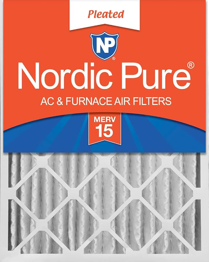 Nordic Pure 20x20x4 Pleated MERV 15 Air Filter 1 Pack by NordicPure