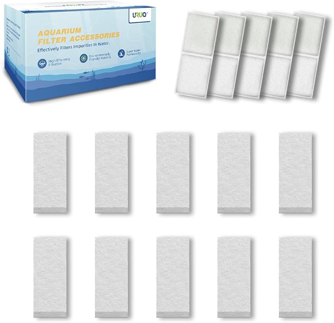 Fish Tank Filter Cartridge: 15 Pack Aquarium Top Fin Filter Cartridges by URUQ