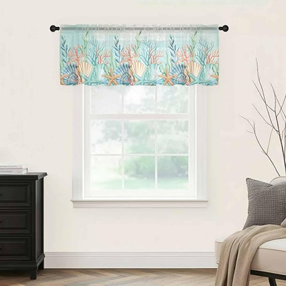 Summer Beach Sheer Valance Curtains - Image 5