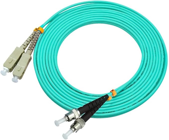 Jeirdus 50Meters 160ft SC to ST Duplex 50/125 10G OM3 Multi-Mode Fiber Optic Cable Jumper Optical Patch Cord SC-ST