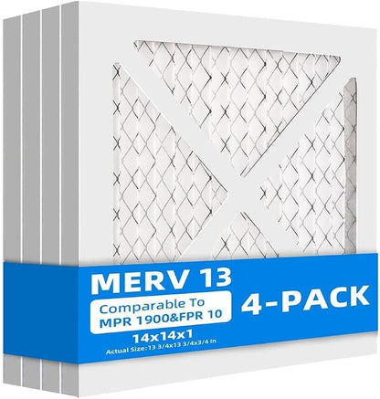 14x14x1 Furnace Air Filters, MPR 1900 & FPR 10, MERV 13 Pleated Air Filter by Chenzhit