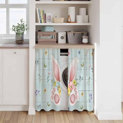 Easter Kitchen Tier Curtains 45 Inch Long 2 Panel Set, Rod Pocket Short Window - Image 7