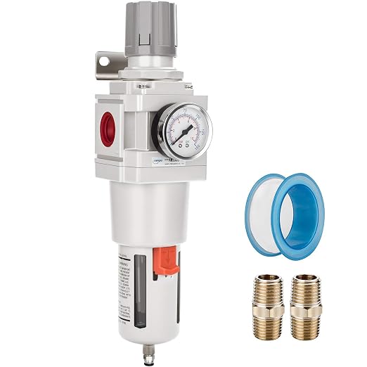 NANPU 1" NPT Compressed Air Filter Regulator Combo Piggyback, 5 Micron Brass by NANPU