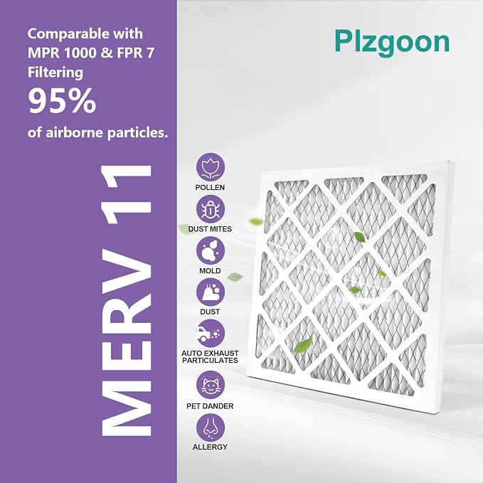 14x14x1 Air Filter MERV 11 MPR 1000 Pleated AC Furnace Filters Replacement - Image 3
