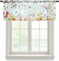 Easter Sheer Valances for Windows 54"x18", Light Filtering Kitchen Curtains by Unknown