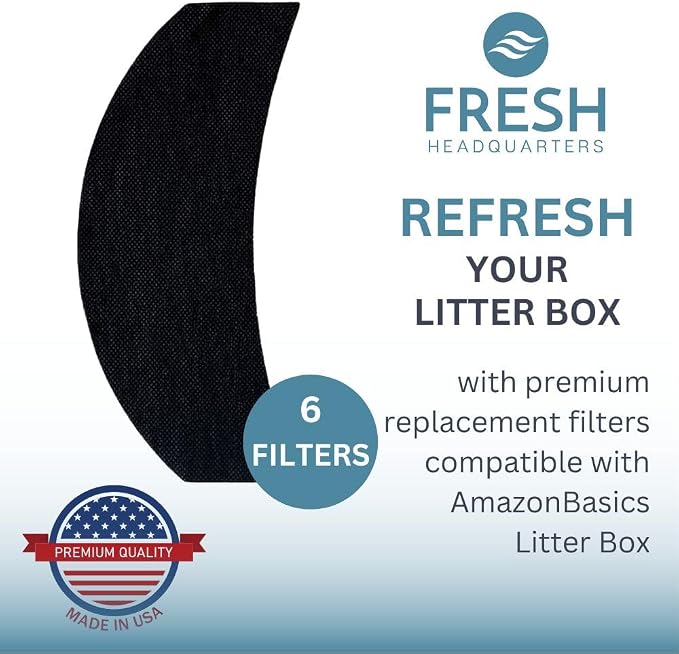 6-Pack Activated Carbon Cat Litter Box Filter Replacement - Image 5