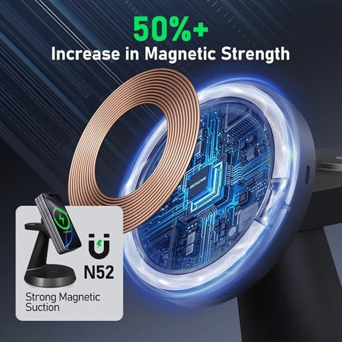 3 in 1 Wireless Charging Station for Apple Mag-Safe 15W Fast Charger Stand for Multiple Apple Devices Magnetic Charger for iPhone 16 Pro Max/16 Pro/16/15/14/13/12, AirPods, iWatch Series(Black)
