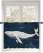 Sheer Curtains 54 Inch Length, Ocean Whale Blue Semi Sheer Curtains Light by Unknown
