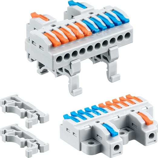 6pcs DIN Rail Terminal Blocks, DIY Splicing Wire Connectors by JANDECCN