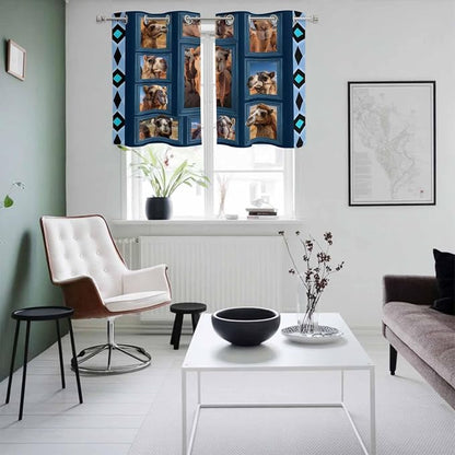 2 Panel Kitchen Cafe Curtains, Desert Camels Sunlight Filtering Nature Air - Image 4