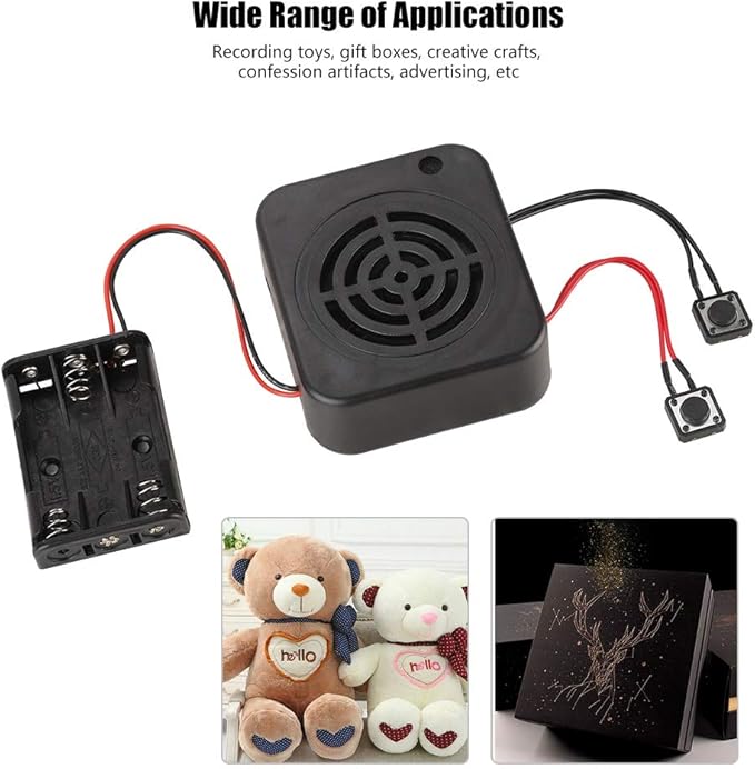 Voice Recording Box, 2/4 Minutes 3W DIY Personalized Practical with 2 Control Buttons Clear Sound for Stuffed Animals/Gift/Toy Message Recording Module(#1)