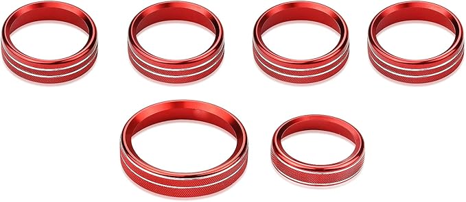Knob Cover for F150 AC Climate Control Switch/Trailer/4WD/VOL/Tune Button Interior Center Console Trim Accessories Compatible with Ford F150 XLT 2016 2017 2018 2019 (Dark Red 6 Pcs)