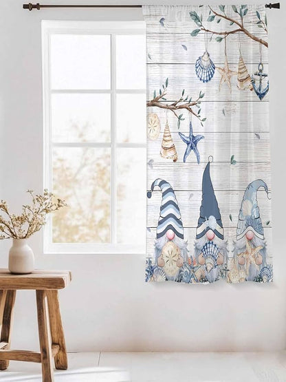 Sheer Curtains 72 Inches Long, Coastal Eucalyptus Semi Sheer Curtains Light - Image 3