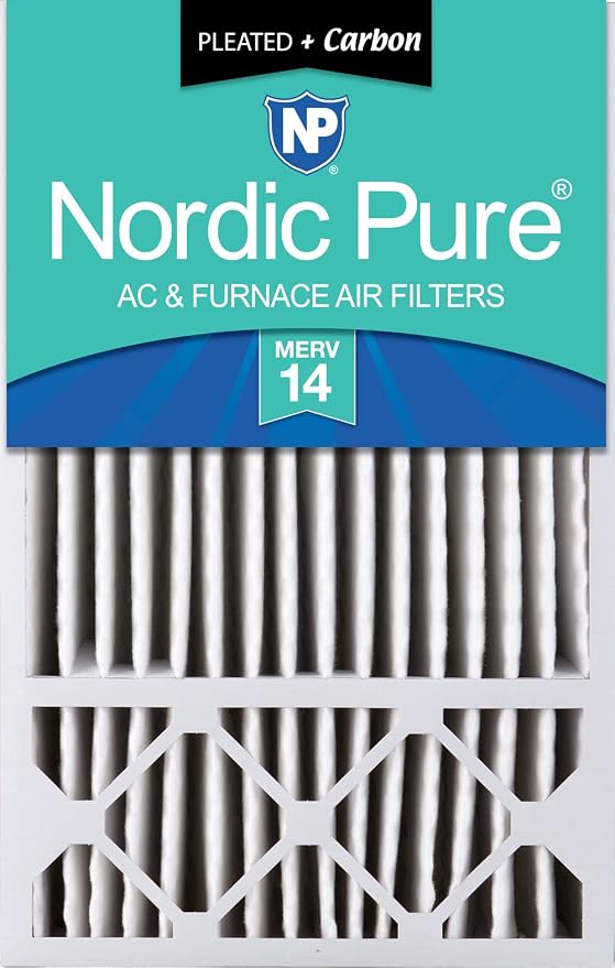 Nordic Pure 16x25x5 Honeywell Replacement Air Filters MERV 14 Plus Carbon 1 Pack by NordicPure