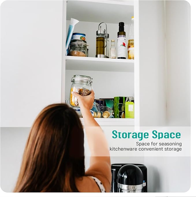 Wall Kitchen Cabinets, RTA Cabinets, White Shaker Cabinet, Wall Mounted, RTA Upper Cabinet, Modern for Kitchen and Bathroom with Door (White, 21" W x 42" H x 12" D)