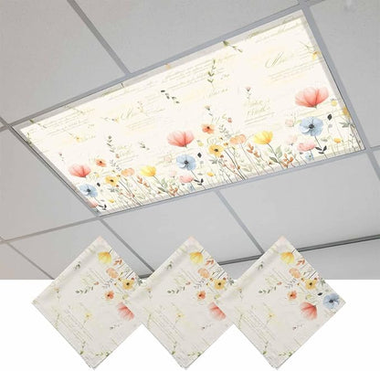 Fluorescent Light Covers for Ceiling Lights Spring Poppy Floral Magnetic Light by Home+L6