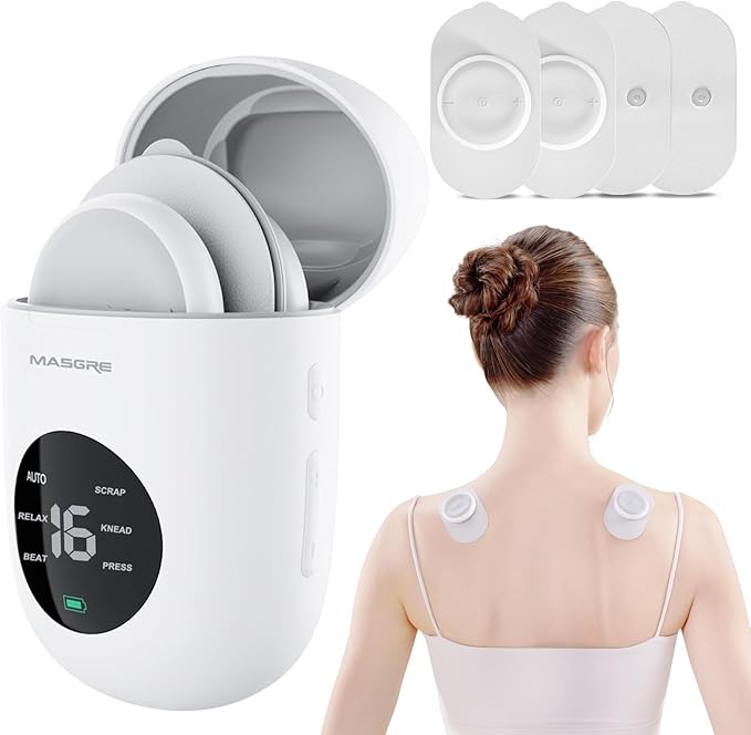 TENS Unit - Wireless Muscle Stimulator for Pain Relief, Dual Channel 16 Intensity Tens EMS Machine, LED-Display Rechargeable Cordless Portable Massager for Feet, Leg, Shoulder, Lower Back, Neck