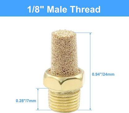10 Pack 1/8" Male Thread Pneumatic Brass Exhaust Muffler Filter Air Pneumatic - Image 2