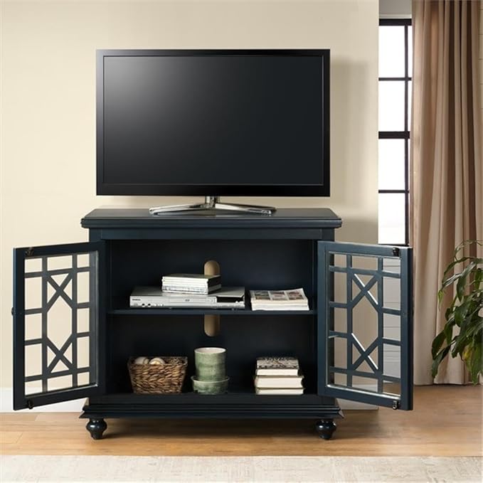 Martin Svensson Home Avalon Small Spaces Accent Cabinet TV Stand, 38" W x 32" H Catalina Blue