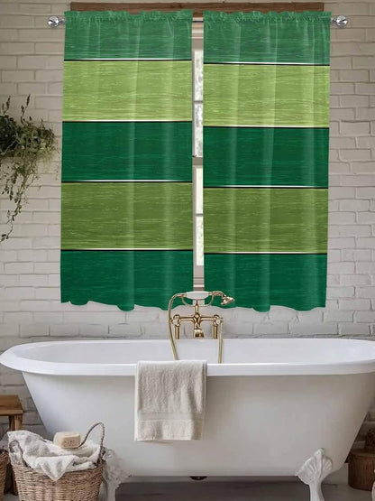 Farm Retro Green Wood Grain Window Valance Curtains, Rustic Wooden Plank - Image 5