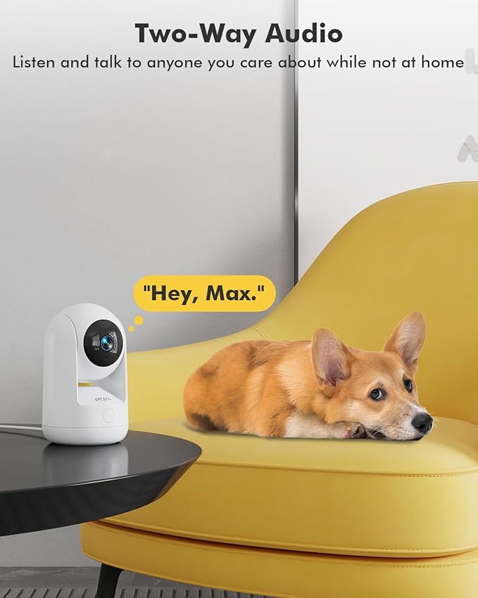 Dzees 5G/2.4G WiFi Indoor Security Camera Pet Camera No Subscription, 2K 360° WiFi Cameras, Wired Dog Pet Camera with Phone App, MagicPix Night Vision, Calls, 2-Way Audio, 24/7, Motion Tracking