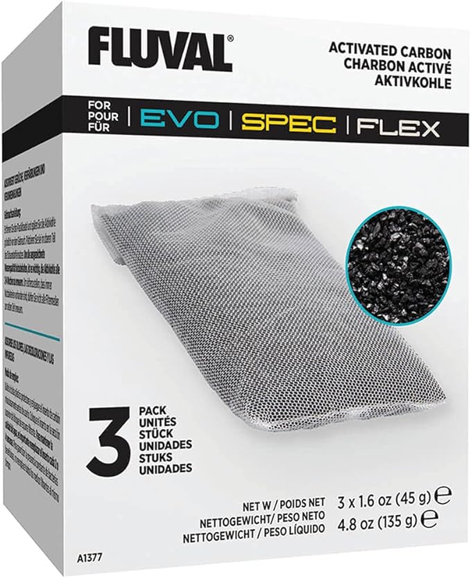 Fluval Spec/Evo/Flex Activated Carbon, Replacement Aquarium Filter Media by Fluval