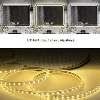 Rectangle Bathroom Mirror with Lights Touch Control Switch Demister Pad - Image 5