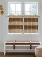 Retro Country Brown Wooden Board Window Valance Curtains, Farmhouse Gradient by IDOWMAT