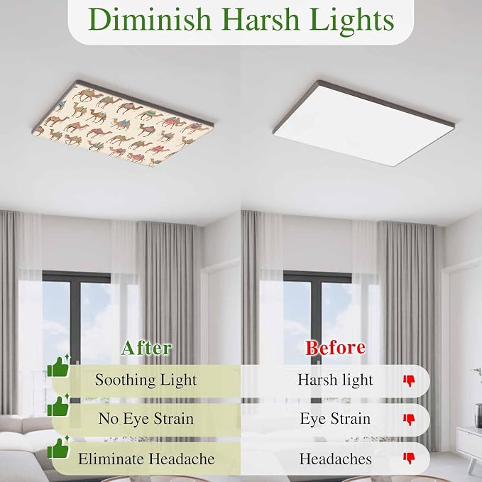 Fluorescent Light Covers for Ceiling Lights Desert Camel Magnetic Light Filters - Image 5
