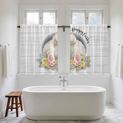 Easter Bunny Kitchen Curtains 54 Inch Long 2 Panel Set, Rod Pocket Window - Image 5