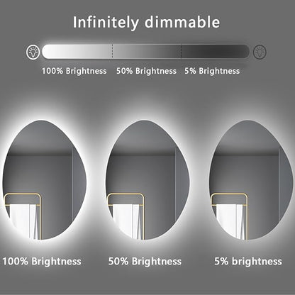 50x70cm LED Backlit Bathroom Mirror Wall-Mounted Smart Vanity Mirror - Image 5
