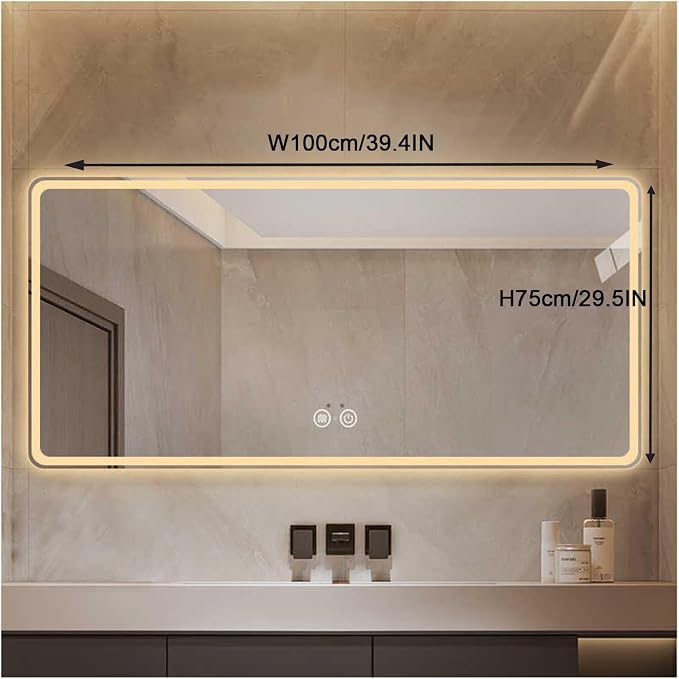 Bathroom Mirror with LED Lights，Smart Illuminated LED Bathroom - Image 2