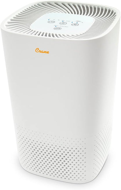 Crane Air Purifier with True HEPA Filter, UV Light, 250 Sq Feet Coverage by Crane