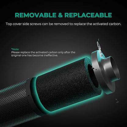 MARS HYDRO 4 Inch Carbon Filter, Inline Air Filter Odor Control - Image 4