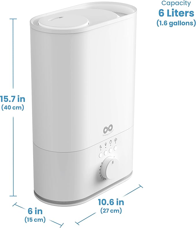Everlasting Comfort 6L Humidifier Large Room, High Mist Output 60 HR Runtime - Image 2