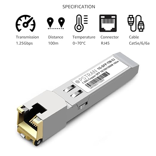 OPSTRAN 10/100/1000BASE-T SFP SGMII Copper Transceiver Module Compatible with Cisco GLC-TA RJ45 100m cat5e/6 10 Pack
