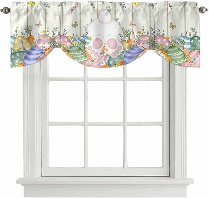 Easter Tie Up Valance Curtains for Windows, Kitchen Curtains Window Shades by Unknown
