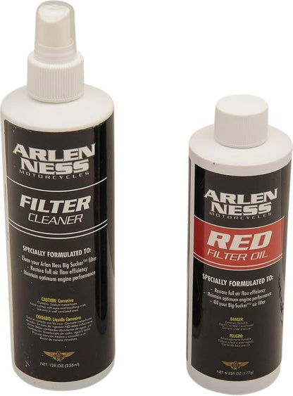 Arlen Ness 18-076 Red Air Filter Cleaner/Oil Kit by Arlen+Ness
