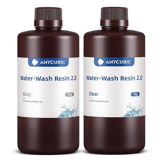 ANYCUBIC Water Washable 3D Printer Resin 2.0, 405nm High Precision 3D Resin by ANYCUBIC