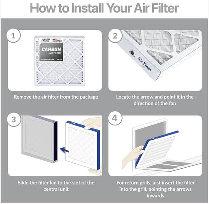 Filter King 16x20x5 Air Filter Carbon Odor Eliminator Dust Defense, Pleated - Image 2